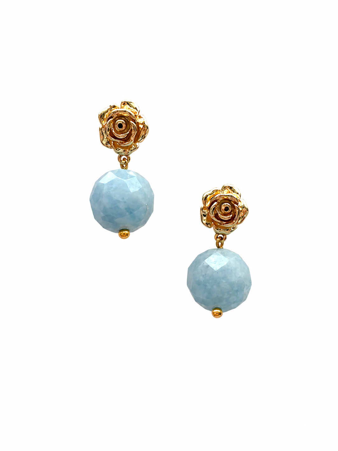 Giverny collection - Rose Dorée Aquamarine Earrings