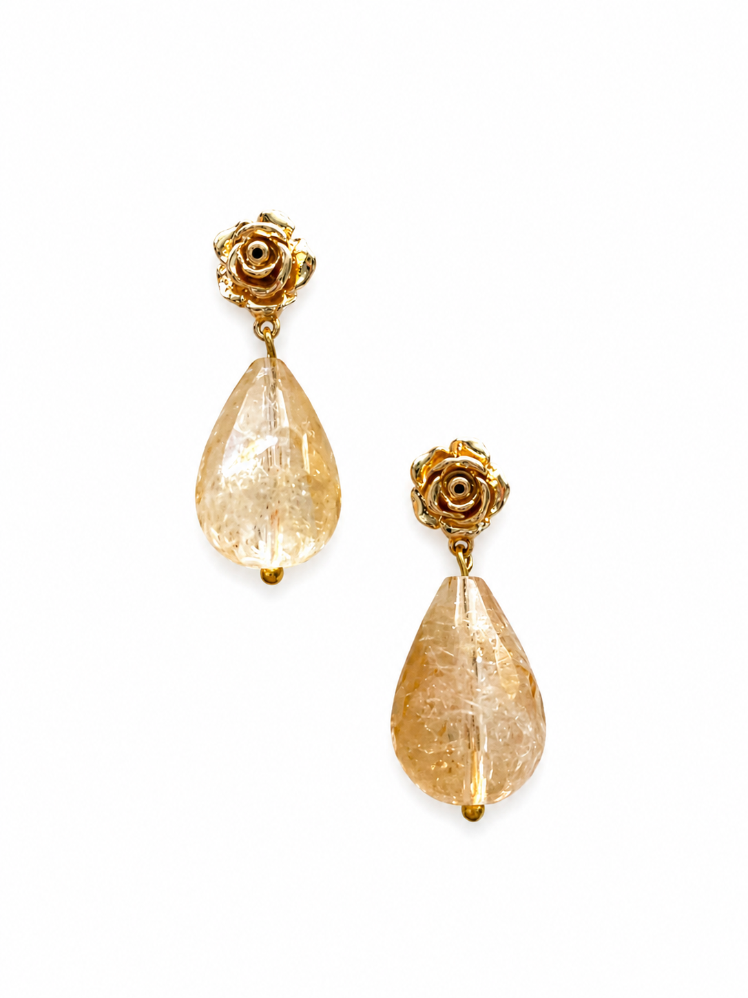 Giverny collection - Rose Dorée Citrine Earrings