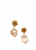 Giverny collection - Rose Dorée Small Coin Pearl Earrings