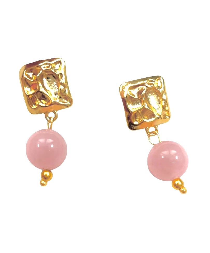 Cassis collection - Small Rose Quartz Earrings