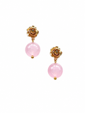 Giverny collection - Rose Dorée Small Rose Quartz Earrings