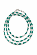 Antibes collection - Extra Long Necklace In Turquoise And Rock Crystal