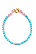 Cassis collection - Turquoise And Rose Quartz Necklace