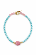 Marseille collection - Turquoise, Citrine And Pink Opal Necklace